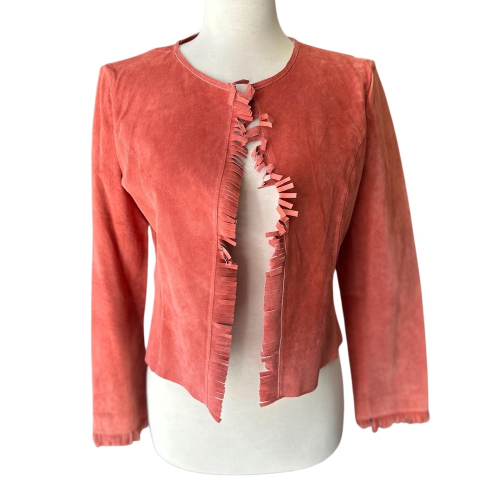 J. Marco Genuine Suede Fringe Crop Jacket